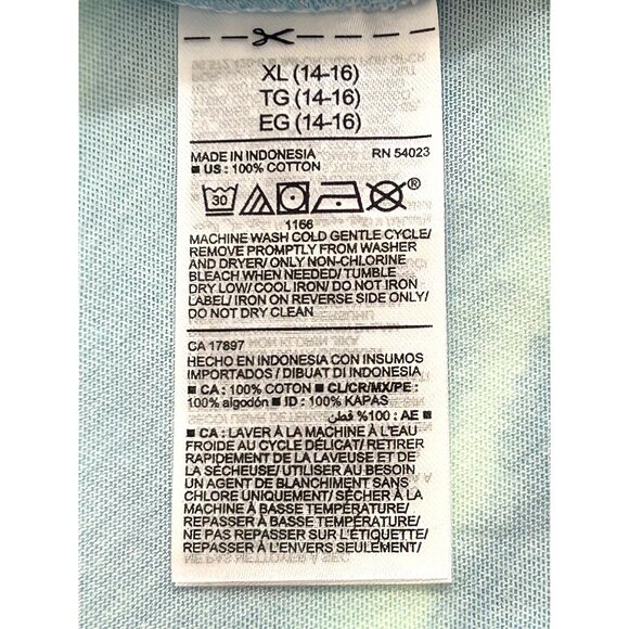 Old Navy Girls Maxi Dress XL 14-16 Blue White Tie Dye Striped Sleeveless Summer - Picture 10 of 11